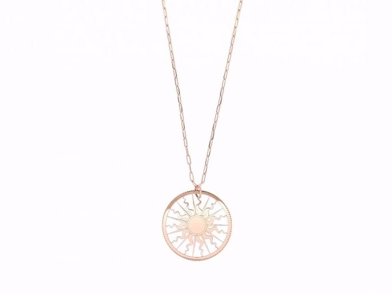 LONG SILVER NECKLACE WITH SUN IL SOLE MAMAN ET SOPHIE PDSOL